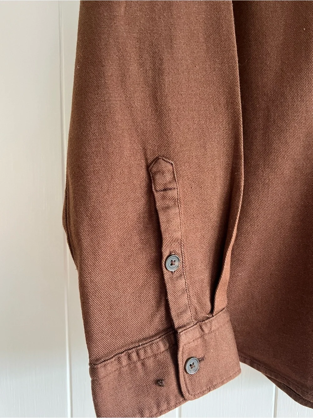 Express Men's Copper/Brown Button Front Shirt - Picture 3 of 6